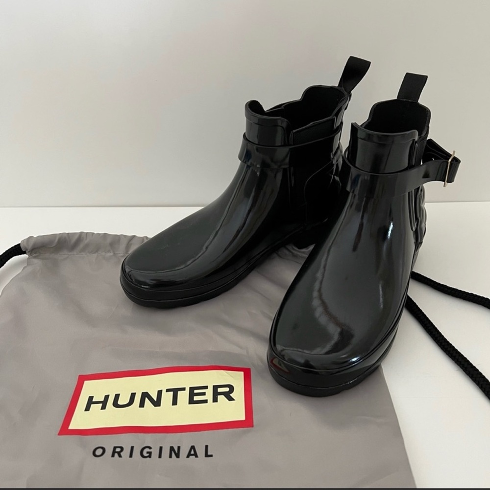 Hunter Women's Quilted Short Black Shiny NWOT